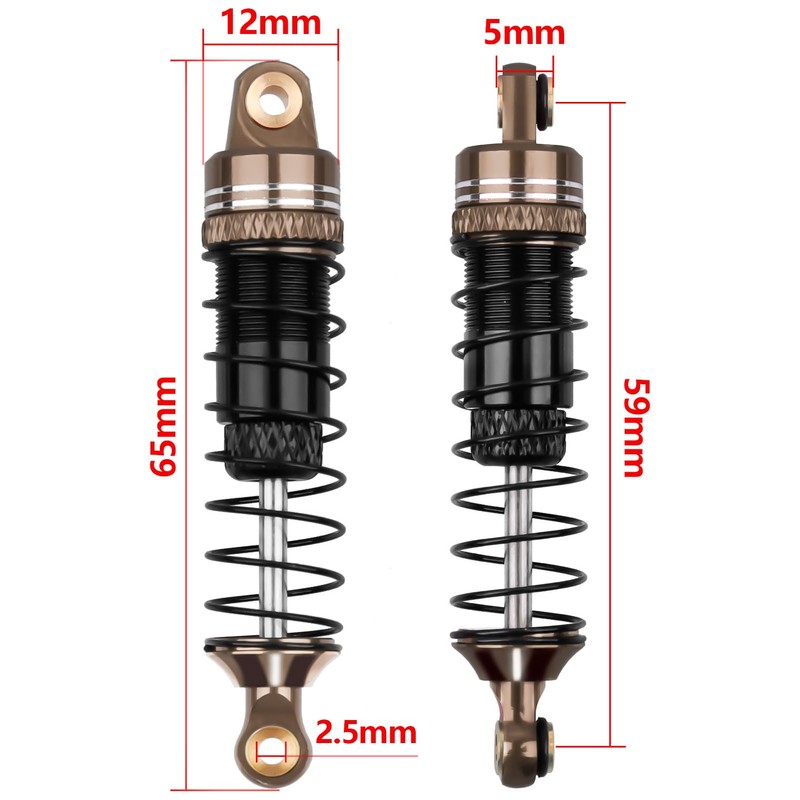 HobbyPark 59mm Aluminum Shocks for TRX4M 1/18 Crawler Shock Absorber