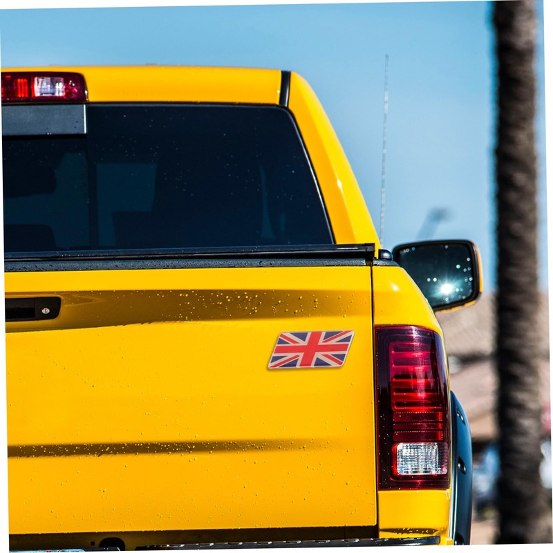 GANAZONO British Flag Car Sticker American Flag Decal Aluminum Alloy