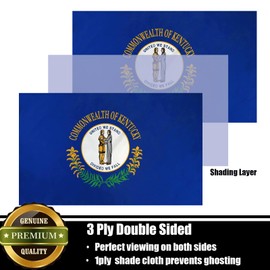 Nuibers Kentucky Flag 3x5 FT Sturdy for Outside, Heavy Duty 3Ply Polyester Kentucky State Flags Outdoor, Double Sided Long Lasting KY State Flag Brass Grommets