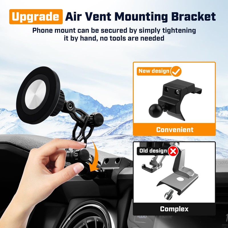 Karltys Magnetic Phone Mount Compatible with Toyota Tacoma 2016-2023, 360°