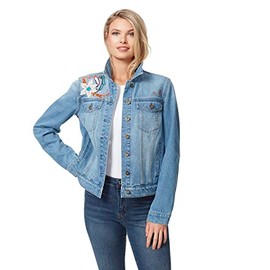 Jessica Simpson Women's Reagan Trucker Jean Jacket, Embroidery