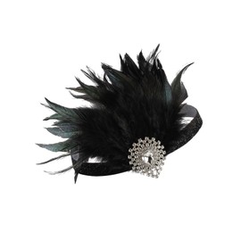 Lovfingu 1920s Headpiece Women Flapper Headband Great Gatsby Accessories Flapper Headpieces Fascinators Tea Party Costumes C96-Black