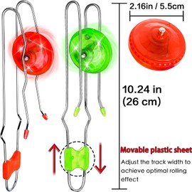 Jishi 3pcs Light Up Magnetic Gyro Wheel Toys for Kids, Stocking Stuffers for Kids Adults Christmas Glow Party Favors Nostalgia Gifts, Retro Magic Rail Twirler Toys for Kids Ages 3+ Year Old Boys Girls