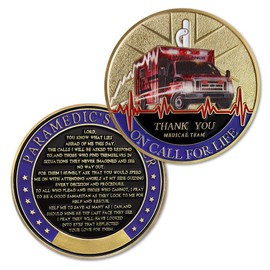 Paramedic's Prayer EMT EMS Challenge Coins Emergency Coin Paramedic Dispatcher Gifts Doctor Thanksgiving Funny Challenge Coin for EMT EMS