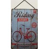 Blechschild With cord 30 x 20 cm riding with a bike is fun - Blechemma