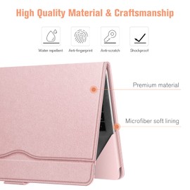FINTIE Case Compatible with MacBook Air 13.6 inch (2024/2022) M3/M2 Chip, Macbook Air 13.3 inch (2020-2018), MacBook Pro 13 inch (2020-2016), Premium PU Leather Protective Folio Book Cover, Rose Gold