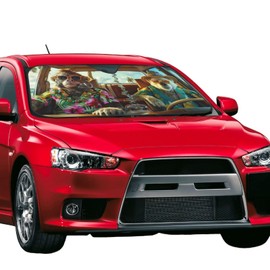 Hawaiian Cool Animal Driving 1 Windshield Sun Shade, Front Window Sunshade Cover Sun Visor Shield Foldable Uv Ray Reflector for Car SUV Truck