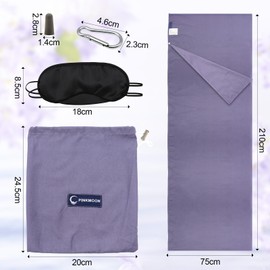 VEGCOO Sleeping Bag Liner, 210x75cm Lightweight Portable Sleeping Bag Liners, Camping Sheets & Travel Sheet Suitable for Outdoor Travel, Hiking, Hotel Backpacking Essentials (purple, One Size)