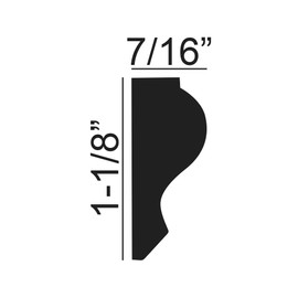 Outwater 7/16 inch x 1-1/8 inch x 96 inch Plain Recycled Polystyrene Panel Moulding Pro Pack (156 Feet, 20 Pack)