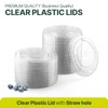 Clear PET Plastic Flat Lids with Straw Slot [1000 Pack]