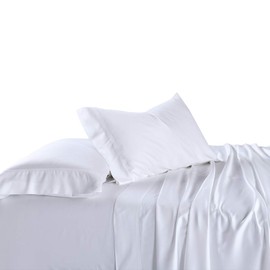 Abripedic Solid 600-Thread-Count, 100-Percent Bamboo Viscose, Super Soft and Cool California King Bed Sheets Set, White