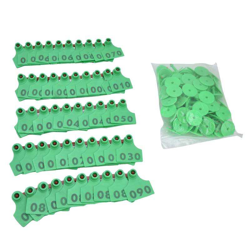 100Pcs TPU Pig Cow Ear Tag with Number 001‑100 Ear