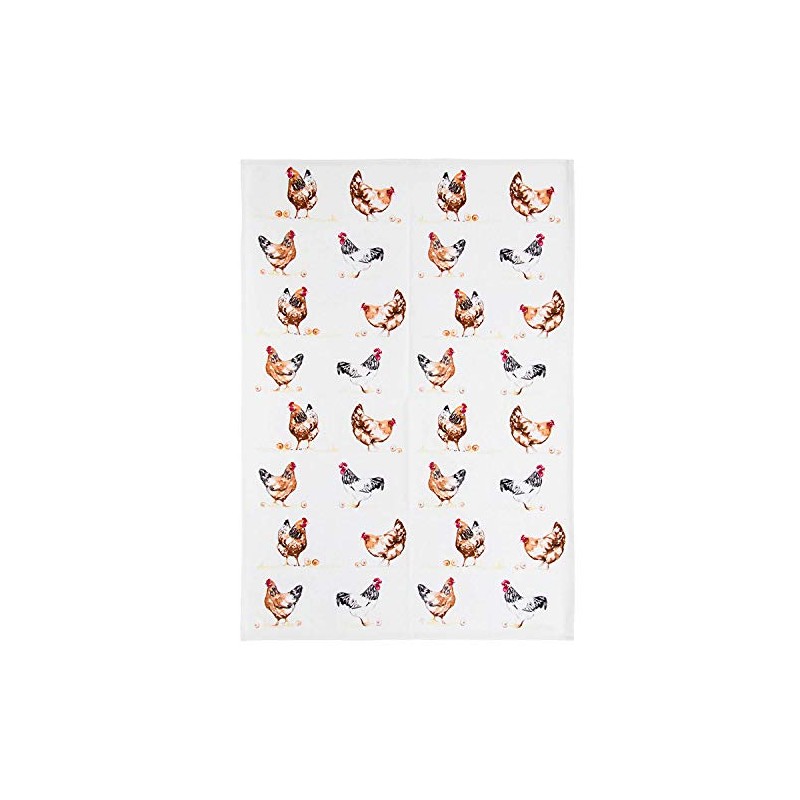 Lesser & Pavey Tea Towel - Chicken Design - GREY