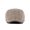 Anshili Men's Flat Cap Women's Checked Ski Hat Newsboy Cap