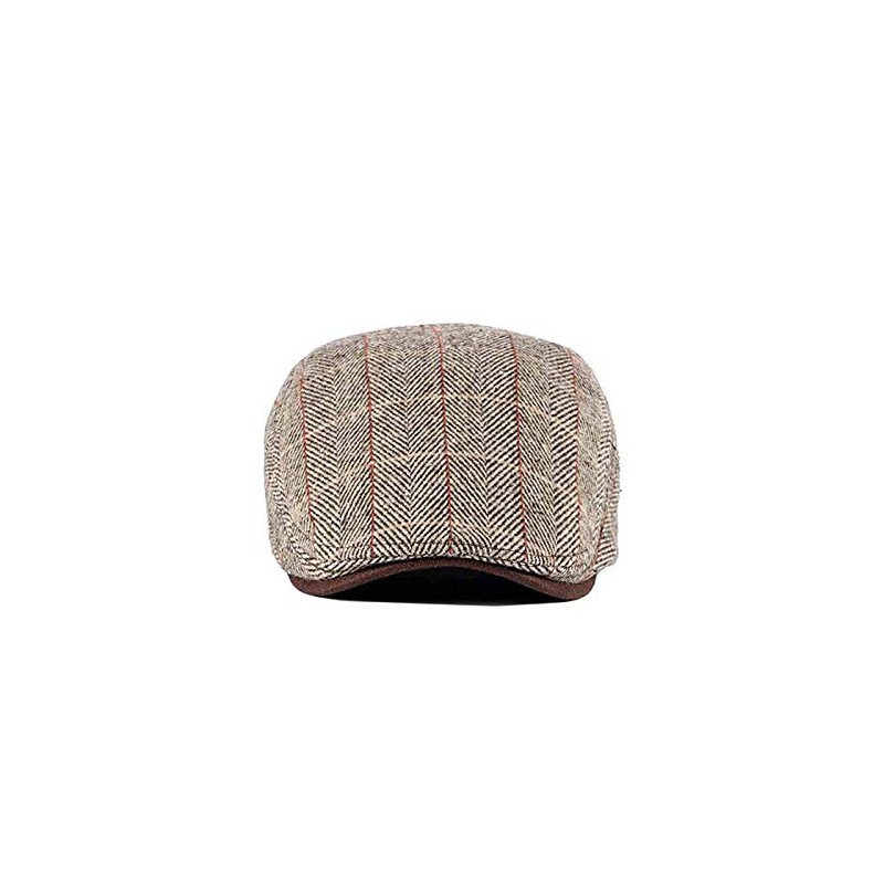 Anshili Men's Flat Cap Women's Checked Ski Hat Newsboy Cap