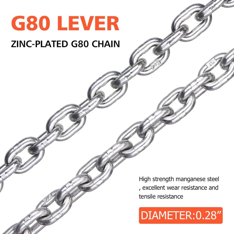Chain Drum Lifter, 2200 Lbs 1Ton Capacity Galvanized G80 Chain