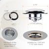 Chrome Bathtub Stopper Bath Tub Drain Stoppers,Wellup Universal Pop Up
