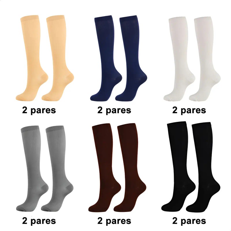 12 Pares De Medias De Compresión Antitrombóticas 6 Colores