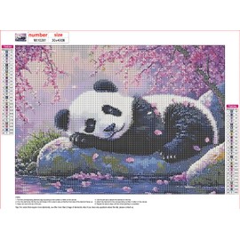 MXJSUA Cute Panda 5D Diamond Painting Kits for Adults, Diamond Art Kits for Beginner, DIY Full Round Drill Diamond Dots Gem Art Kits for Home Wall Decor 30x40cm