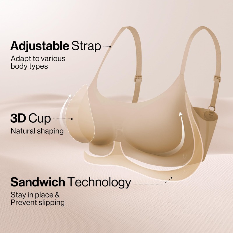 Seamless Bras Spaghetti Strap Pull On Bralette for Women Wireless