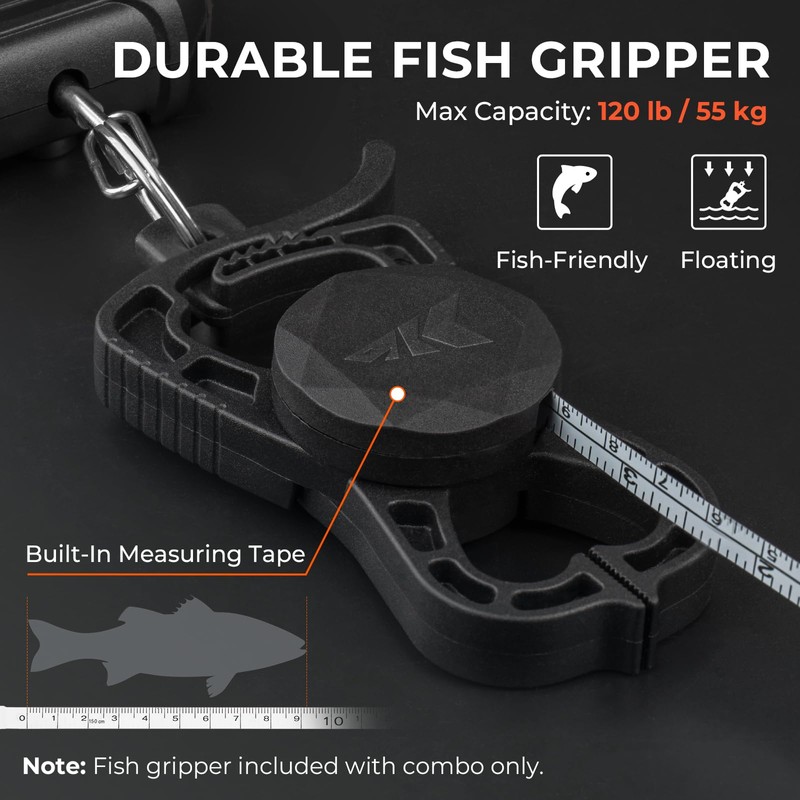 KastKing Weighmaster Digital Fish Scale with Lip Gripper, Black