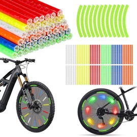 HOCUCHELAND Pack of 72 Bicycle Spoke Reflectors, Waterproof 360° Visibility Spoke Reflectors, 6 Colours, Bicycle Spoke Reflectors with Reflector Sticker, Bicycle for Bicycle, Dirt Bike