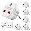SKIKHN Adapter England Germany Plug, 6 Pack Europe Travel Adapter,