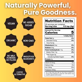 Nature's Harvest - Turmeric Latte Mix Chili-Free, Add on Golden Milk Tea, Smoothies and Other Drinks, Caffeine-Free Coffee Alternative, 2.12 oz Pack, 30 Servings