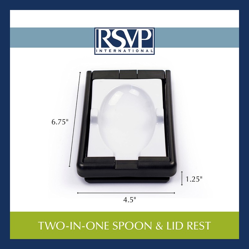 RSVP International Kitchen Cooking Collection Tool Rest, Lid & Spoon,