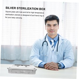 WOONEKY Stainless Steel Sterilization Box Lid for Makeup Tools High Temperature Resistant Soaking Tray for Professional Use and Home