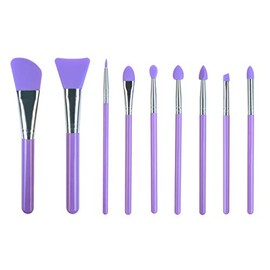 LORMAY 7Pcs Silicone Brush Set for UV Resin Craft DIY and Makeup, Purple | Applicators Easy Clean For UV Epoxy Resin Craft Projects, Facial Mask & Dai