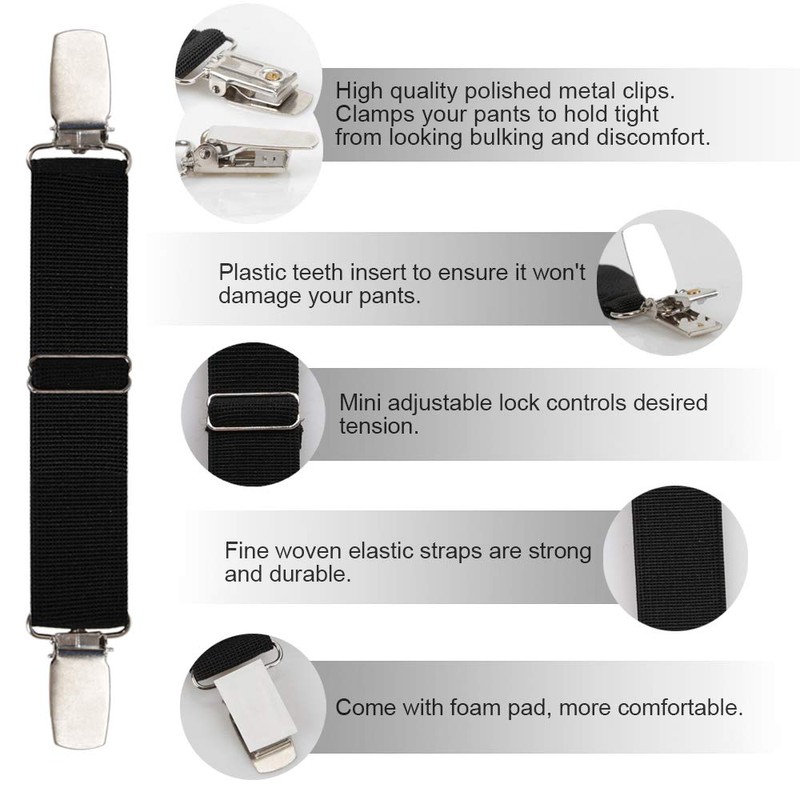 Boncas Improved Adjustable Elastic Boot Clips Boot Straps Pant Clips
