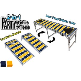 2-in-1 Cornhole Boards & Beer Pong Tailgate Table - Los Angeles Football Field
