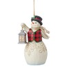 Enesco Jim Shore Snowman with Lantern Hanging Ornament, 4.53 Inches