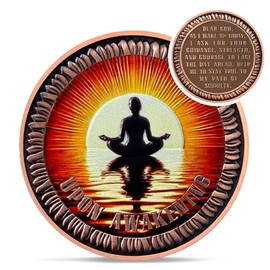 Original Ocean Meditation Sobriety Coin - Upon Awakening Sunlight AA Coins - Recovery Addiction NA AA Chips and Medallions - Celebrate Living Clean Narcotics Alcoholics Anonymous Gifts for Men Women