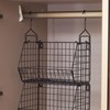 3 Tier Hanging Foldable Wire Baskets Closet Organizer Clothes Shelves