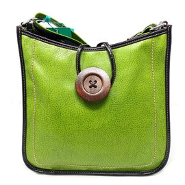 LeahWard Women's Faux Leather Button Cross Body Messenger Bag Vintage Holiday Shoulder Handbags (Green)