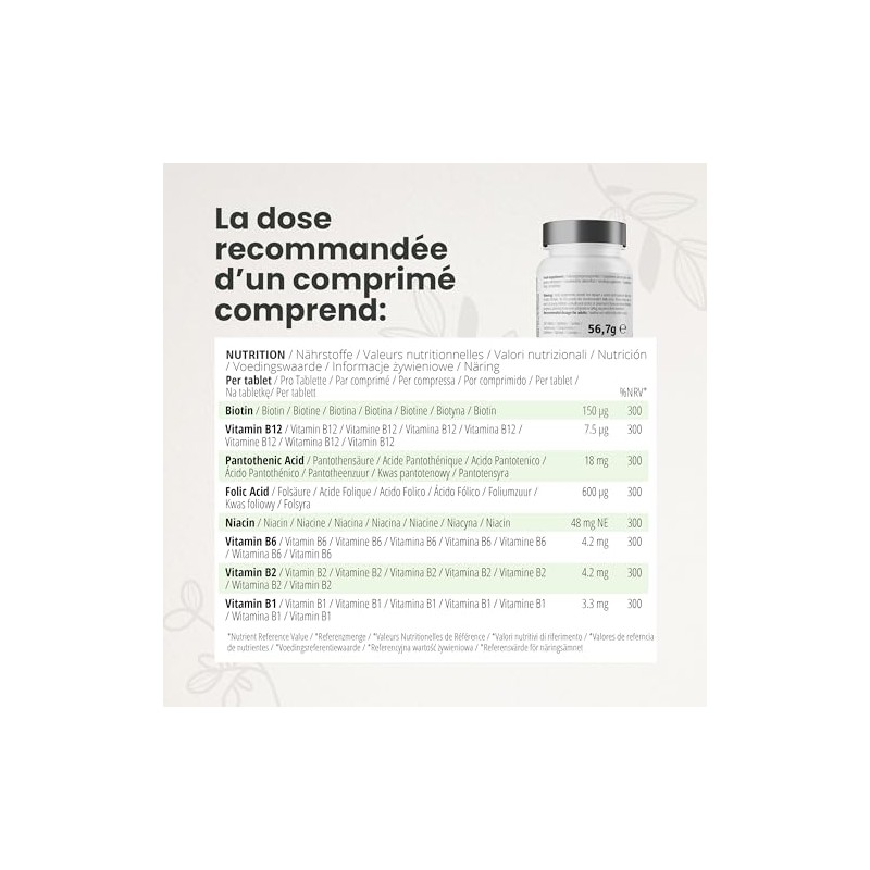 Vitamin B Complex High Dose - 180 Tablets 6 Month