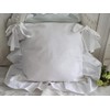 LillaBelle Chair Cushion Cover Amalie White Valance 3 Sides Cotton
