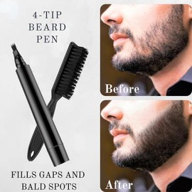 수염 펜 이발사 연필 얼굴 헤어 스타일링 눈썹 도구 수리 방수 색칠 남성 화장품 필러 [05 Brown comb] Beard Pen Barber Pencil Face Hair Styling Eyebrow Tool Repair Waterproof Coloring Men's Cosmetics Filler [05 Brown comb]