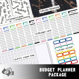 Lynnette Organizador de Dinero Carpeta de Cuaderno A6 de Presupuesto,Agenda de Ahorro Hoja de Presupuesto de Gastos en Efectivo con Sobre de Efectivo 