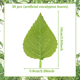 Exclaith 30 Pcs Artificial Green-Leaf Rose Leaves Artificial Bulk Greenery-Leaf Fake Sunflower Greenery Faux Silk Fake Rose Flower-Leaves for Wedding Bouquets Wreaths Decor