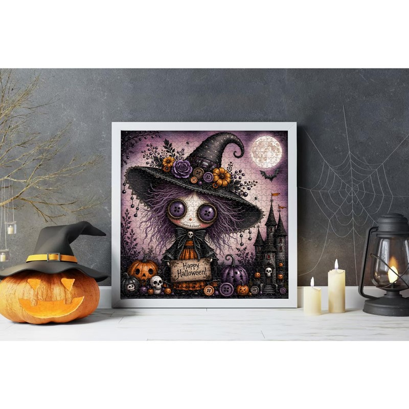 Halloween Puzzle for Adults, Horror Witch Puzzles 1000 Pieces