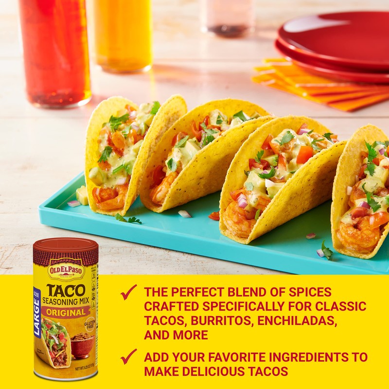 Old El Paso Taco Seasoning, Original, Large Size, 6.25 oz.
