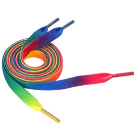 Giantree 4 Pairs Rainbow Shoe Laces, Colorful Fashion Sneakers Shoelaces, 120cm Flat Rainbow Gradient Shoe Laces for Adult