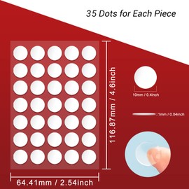Surard Sticky Tack, 140 10mm/0.4" Removable Poster Putty, Double Sided Adhesive Mounting Round Reusable Tacky Dots Transparent Stickers for Wall Hanging Pictures Posters