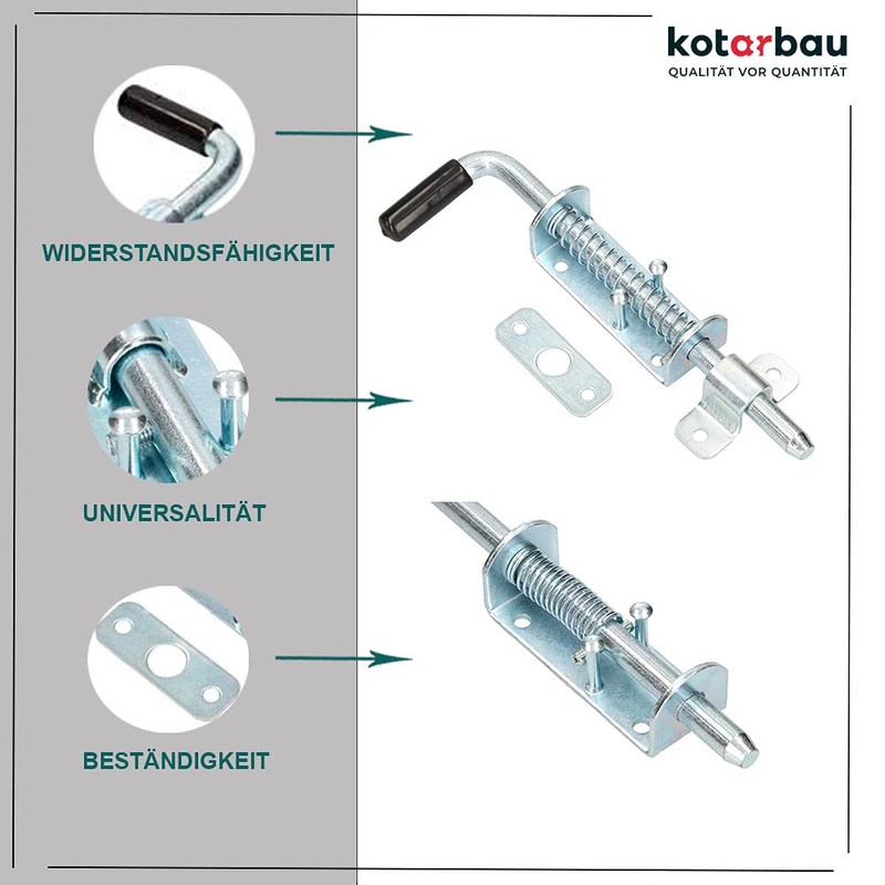 KOTARBAU® Spring Latch 220 mm Door Bolt Door Bolt Door