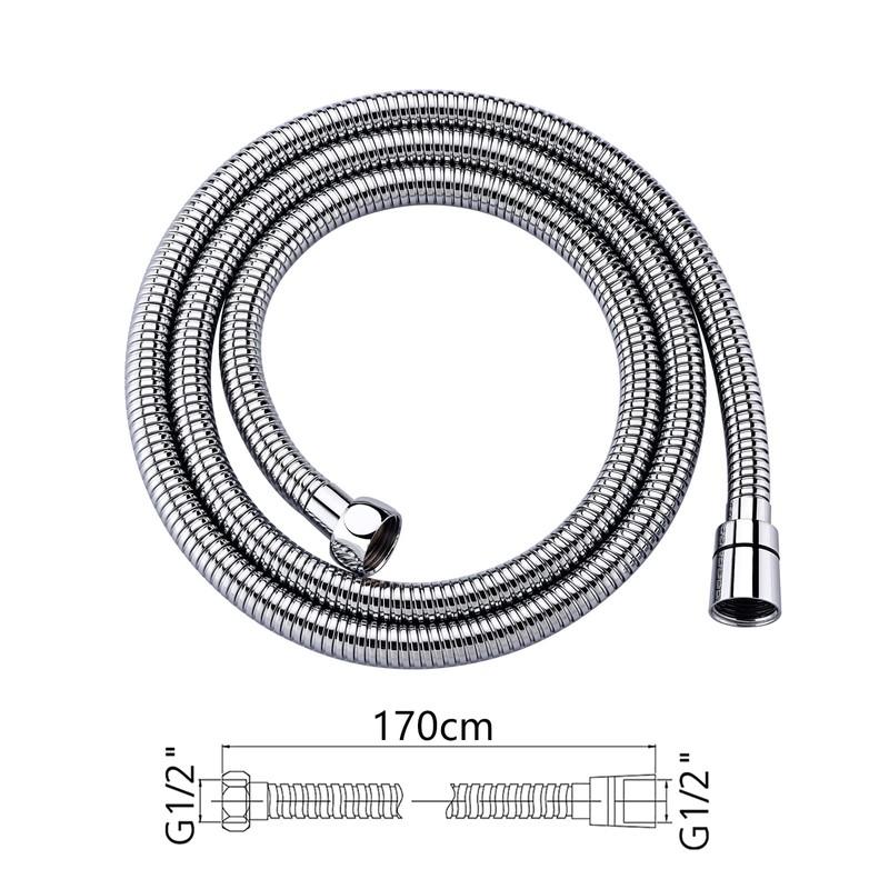 Ibergrif M20109-17 Shower Hose 1.7M, Replacement Shower Hose, Universal Shower