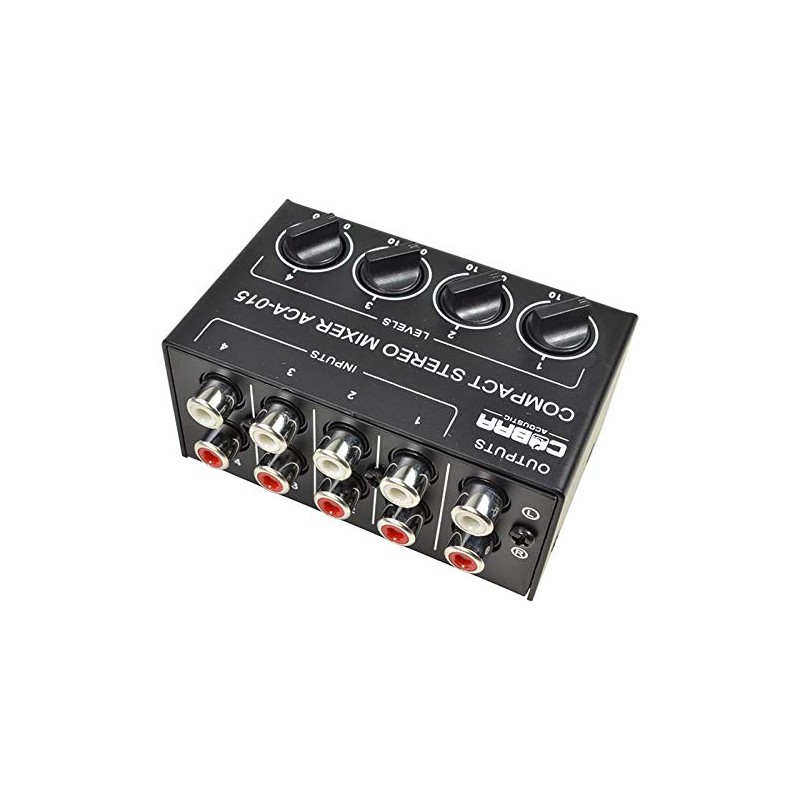 4 Channel Stereo Audio Mini Mixer For Line Level Inputs