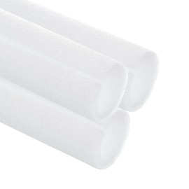 sourcing map 3 Pcs 1.38 Inch 3.3 Feet Pipe Insulation Foam Tube, Hollow Tube Covers for Outdoor Winter Freeze Protection Hot Cold Water Pipe, White OD 1.77"